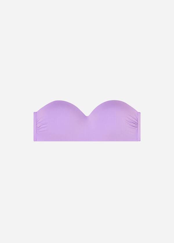 top de bikini ecológico indonesia bandeau acolchado calzedonia para mujer púrpura