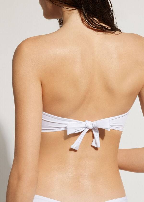 bikini bandeau indonesia eco cobey con relleno de calzedonia para mujer color blanco