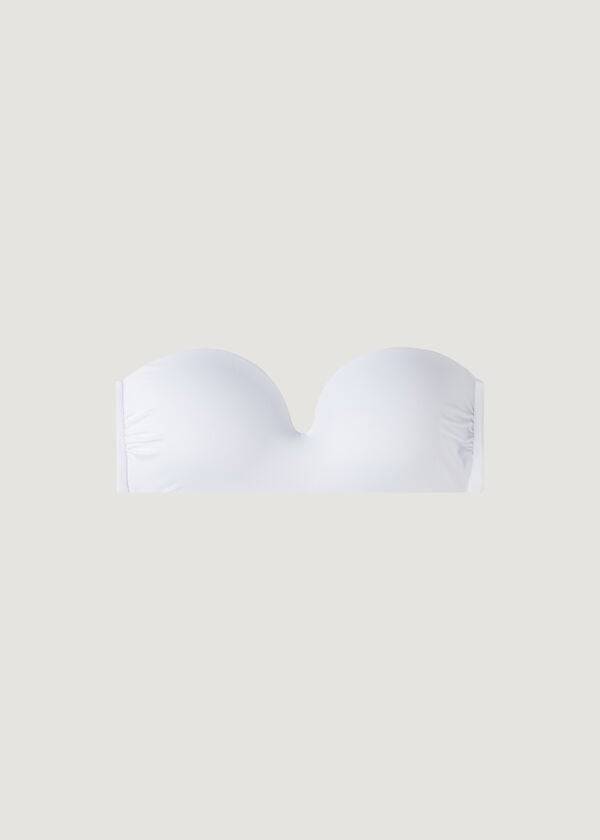 bikini bandeau indonesia eco cobey con relleno de calzedonia para mujer color blanco
