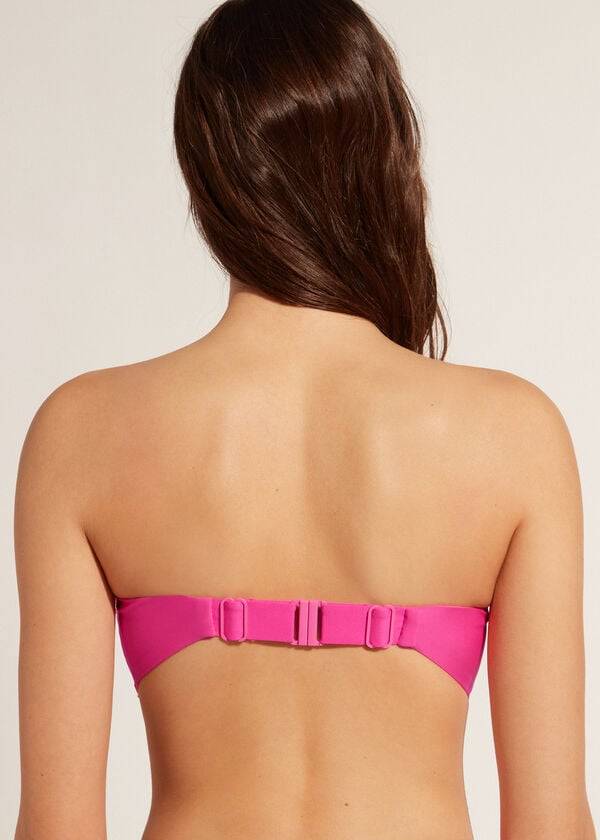 parte de arriba de bikini mujer calzedonia acolchado bandeau indonesia eco cobey rosa