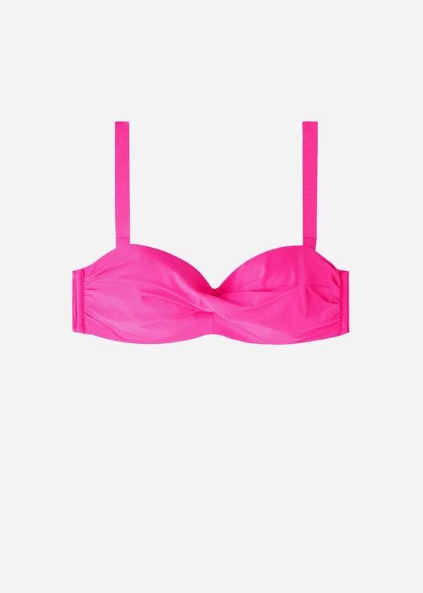 parte de arriba de bikini mujer calzedonia acolchado bandeau indonesia eco cobey rosa