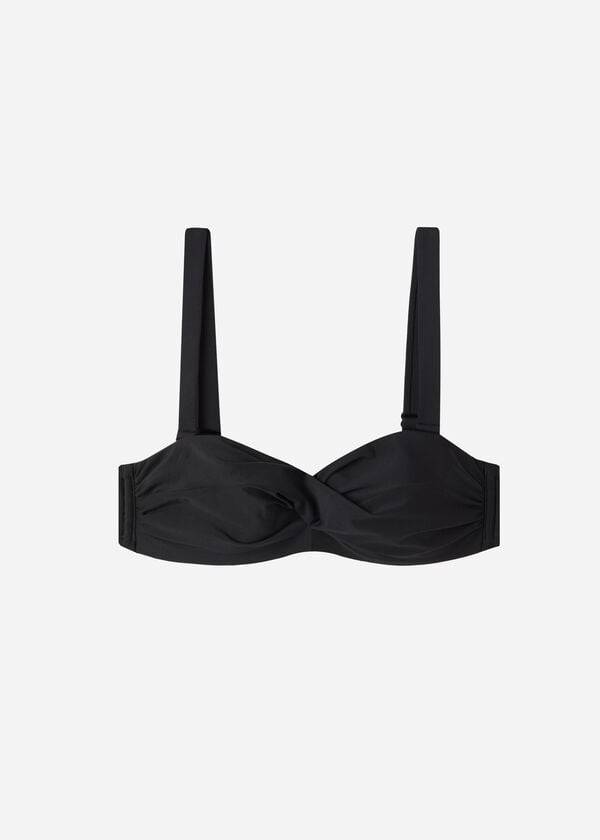 bikini bandeau indonesia eco micro con relleno de calzedonia negro para mujer