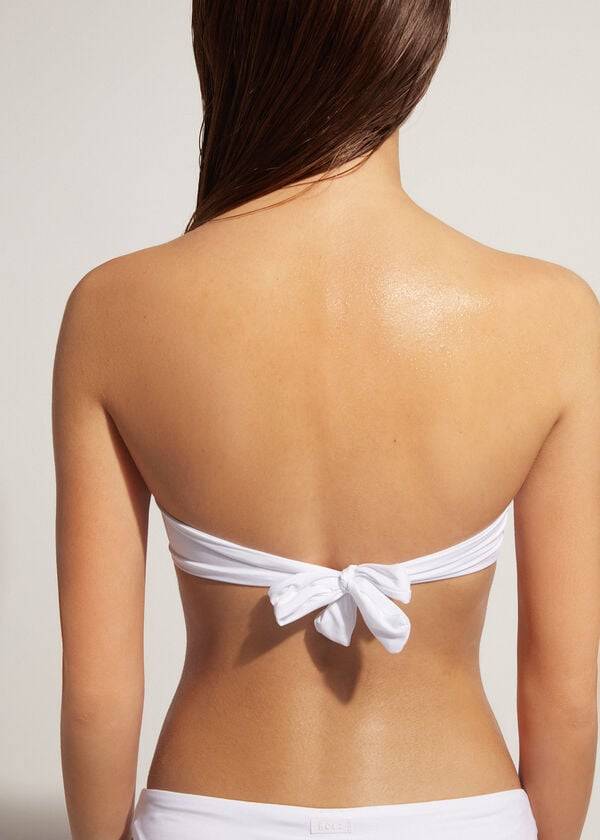 parte de arriba de bikini de mujer blanco calzedonia acolchado bandeau indonesia eco rosa
