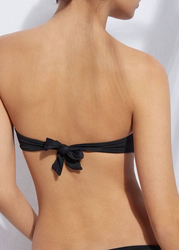 parte de arriba de bikini de mujer calzedonia acolchado bandeau indonesia eco rosa negro