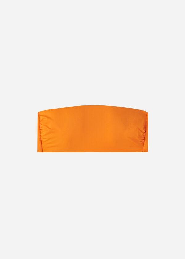 bikini bandeau indonesia eco strapless con relleno de calzedonia para mujer color naranja
