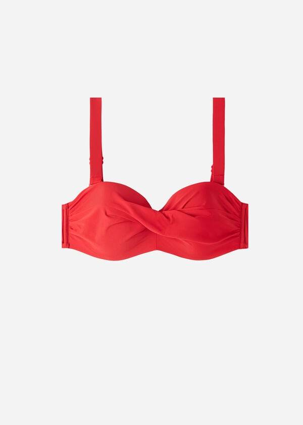 bikini bandeau indonesia sin tirantes y acolchado de calzedonia para mujer color rojo