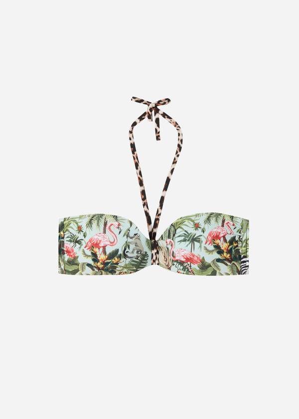bikini bandeau nairobi eco de calzedonia con relleno verde para mujer
