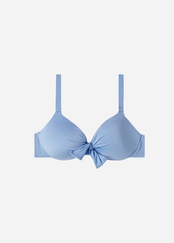 bikini azul con push-up acolchado y ecológico de indonesia para mujer de calzedonia