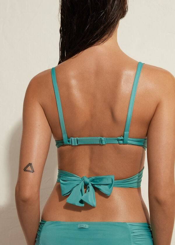 bikini turquesa con push-up acolchado de calzedonia indonesia eco para mujer