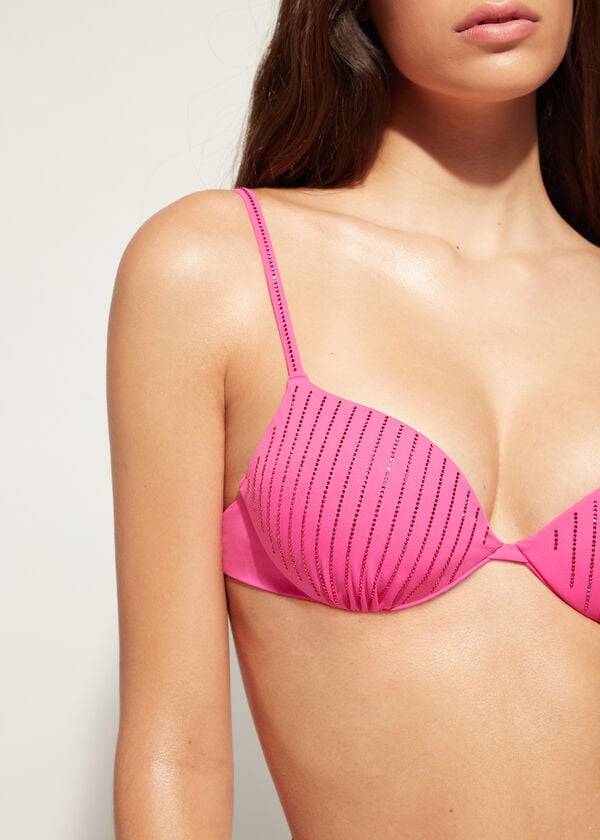 bikini push up shanghai de calzedonia para mujer color rosa