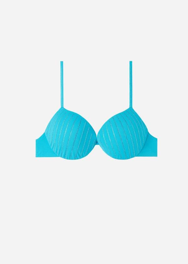 bikini push up con relleno de calzedonia color turquesa para mujer shanghai