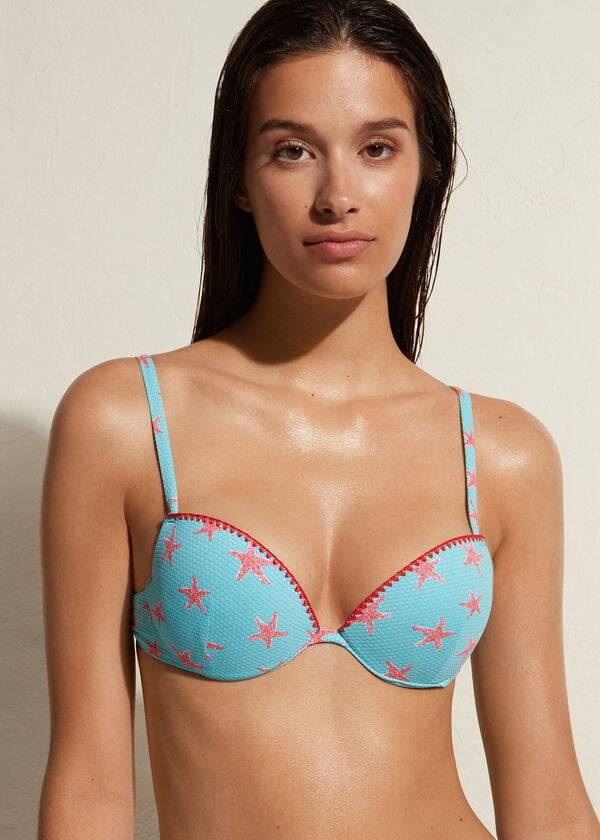 bikini push-up acolchado buenos aires de calzedonia para mujer color azul marino