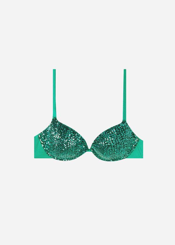 bikini push-up acolchado cannes de calzedonia verde para mujer