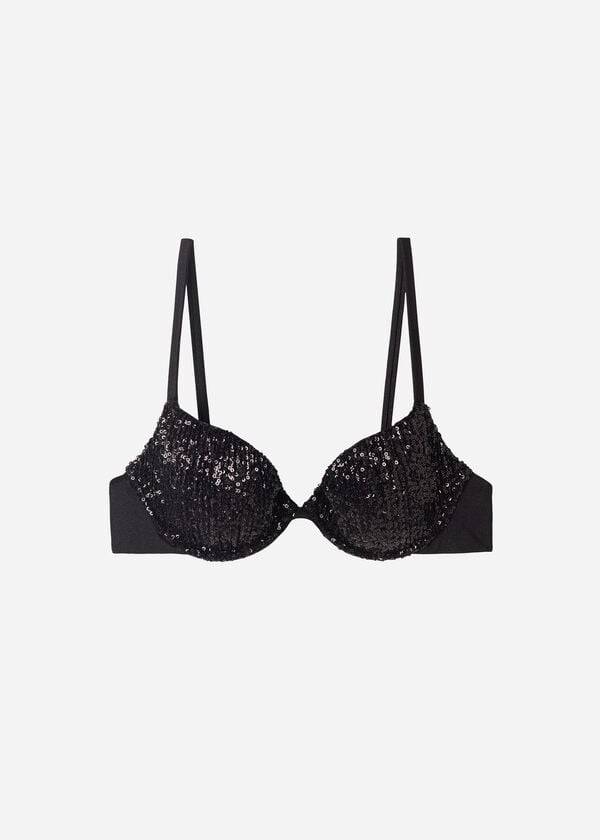 bikini push-up con relleno cannes de calzedonia para mujer color negro