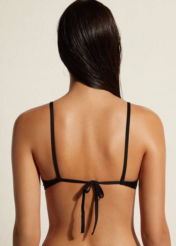 bikini casablanca con relleno y push-up para mujer de calzedonia color negro