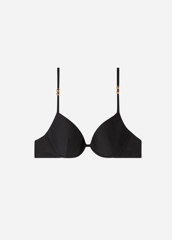 bikini casablanca con relleno y push-up para mujer de calzedonia color negro