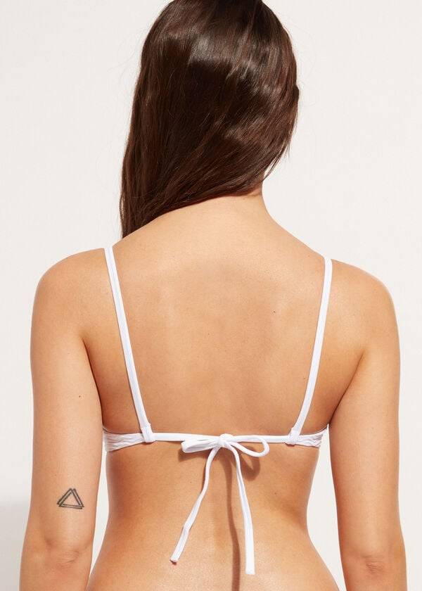 bikini casablanca con relleno y push-up de calzedonia para mujer color blanco