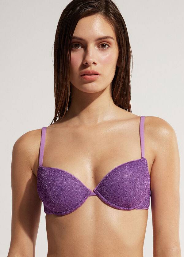 bikini push-up acolchado las vegas de calzedonia para mujer morado