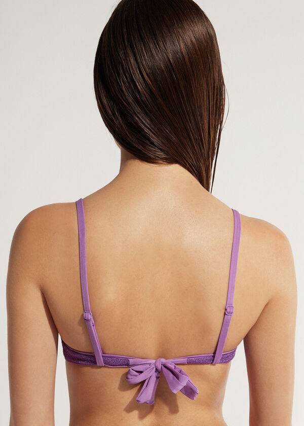 bikini push-up acolchado las vegas de calzedonia para mujer morado