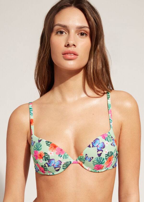 bikini malibu con push-up y relleno de calzedonia para mujer multicolor