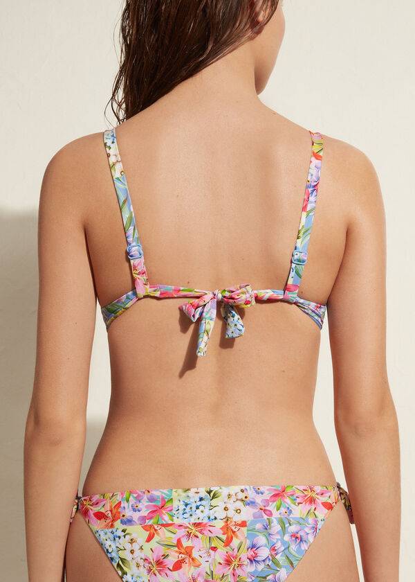 parte de arriba de bikini calzedonia quilted push-up minorca eco mujer multicolor