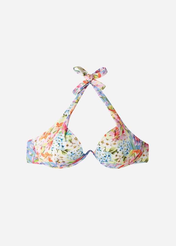 parte de arriba de bikini calzedonia quilted push-up minorca eco mujer multicolor