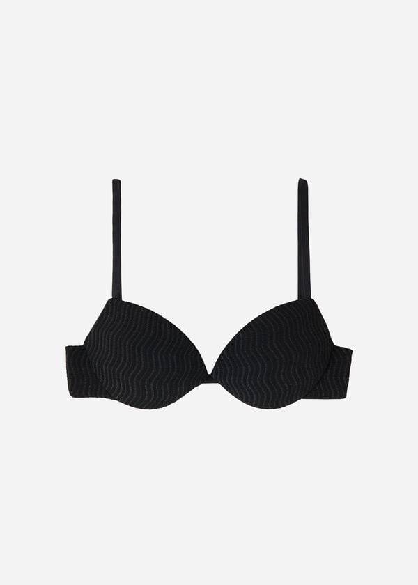 bikini mykonos con relleno y push-up de calzedonia para mujer color negro