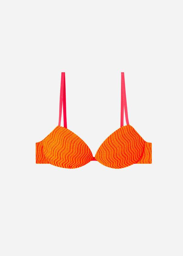 bikini push-up mykonos de calzedonia para mujer color naranja