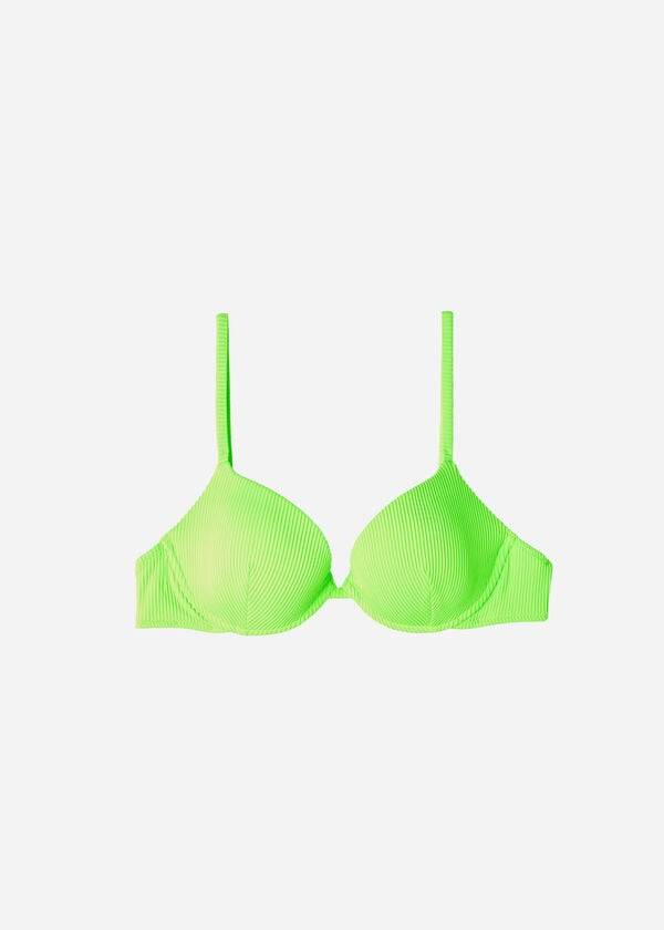 bikini push-up acolchado de calzedonia para mujer color verde nueva york