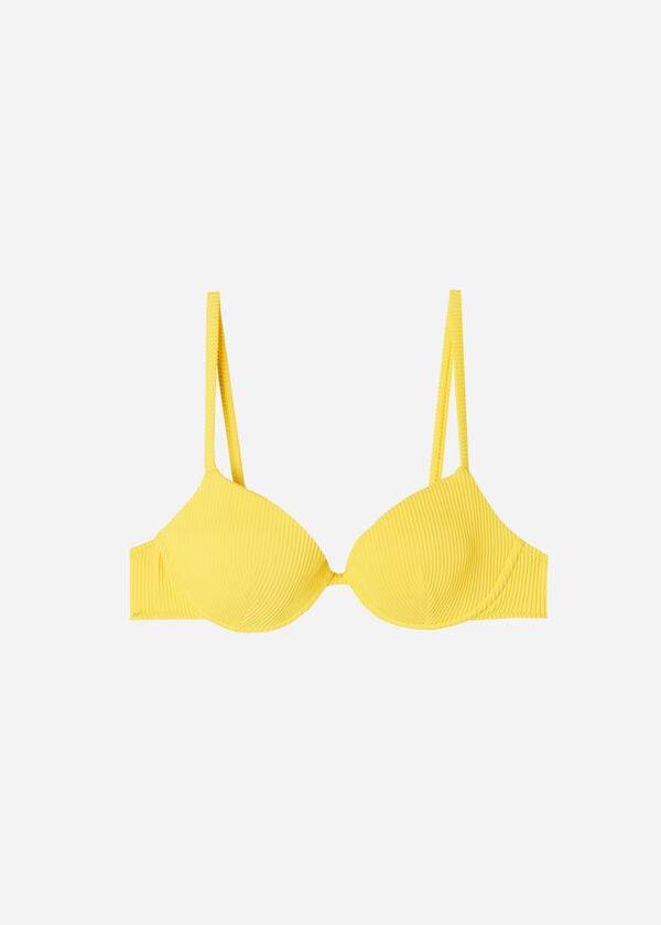 bikini push-up acolchado amarillo de calzedonia para mujer estilo nueva york