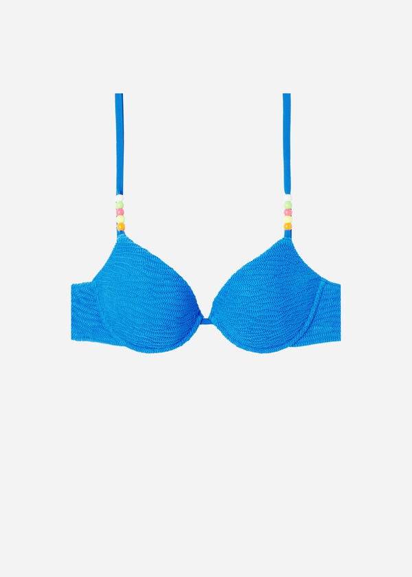 bikini azul con push-up y relleno de calzedonia san diego para mujer
