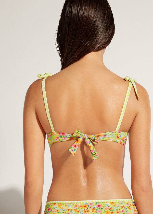 bikini siviglia con relleno y push-up de calzedonia para mujer color amarillo
