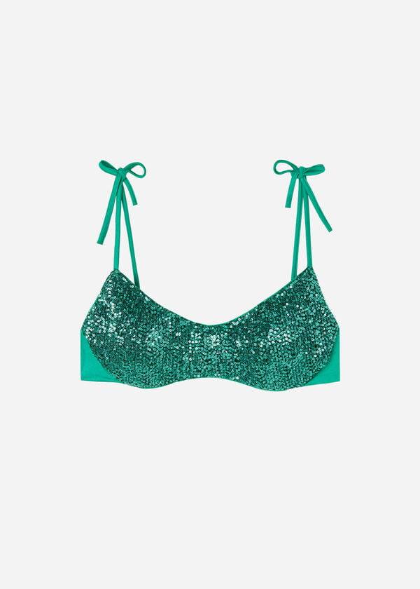 bikini tipo top cannes con relleno de calzedonia para mujer color verde