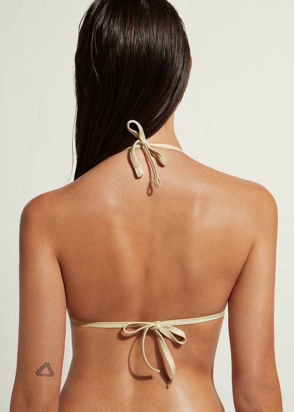 bikini triangular con relleno abu dhabi de calzedonia para mujer dorado