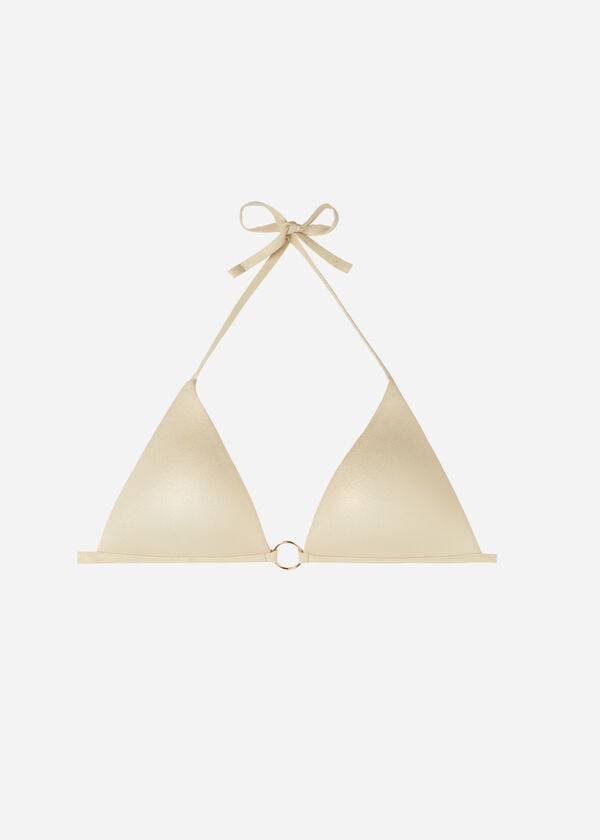 bikini triangular con relleno abu dhabi de calzedonia para mujer dorado