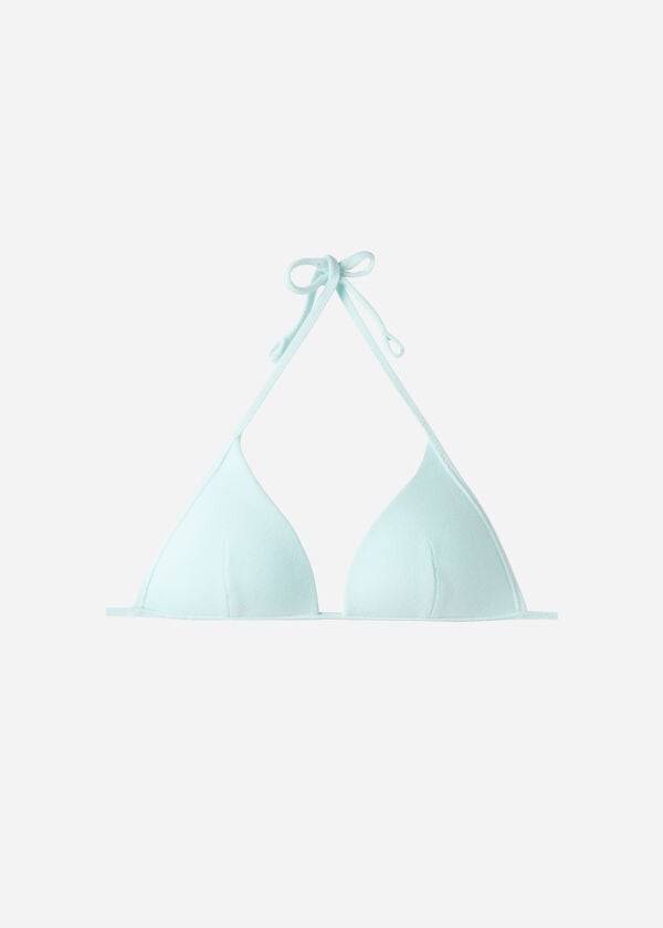 bikini triangular acolchado beverly hills eco de calzedonia para mujer color azul