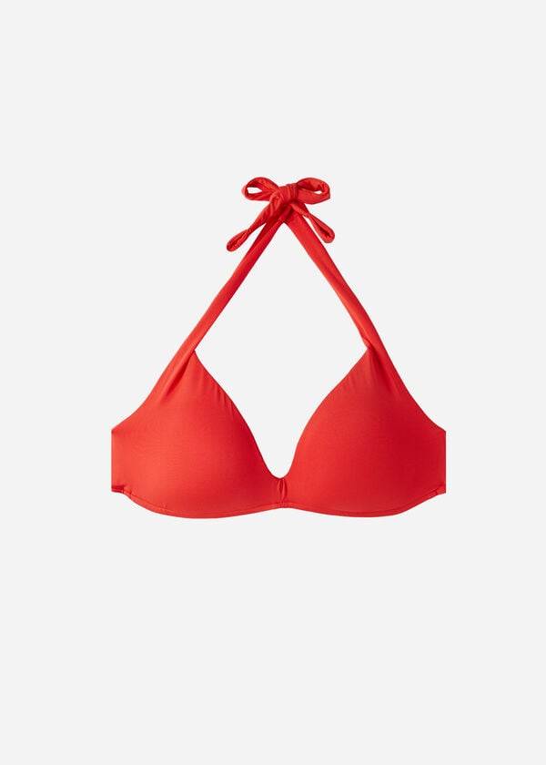 calzedonia - bikini triangular acolchado indonesia eco rise para mujer color rojo