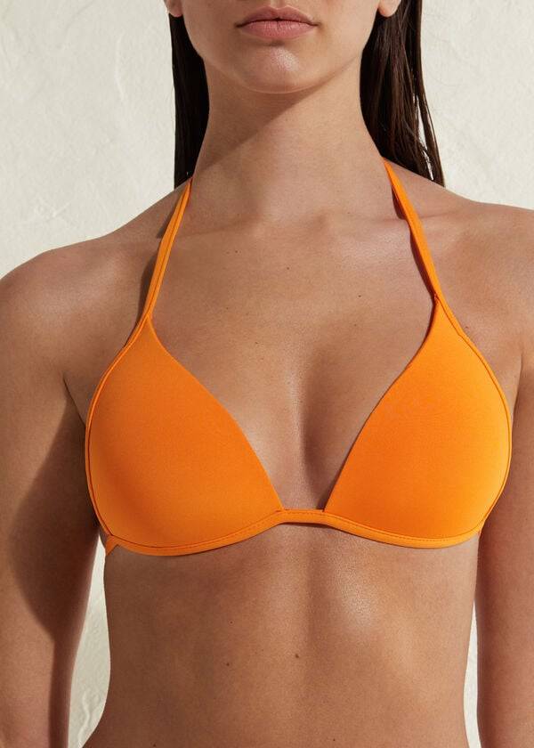 parte de arriba de bikini para mujer naranja calzedonia triangle indonesia eco rise
