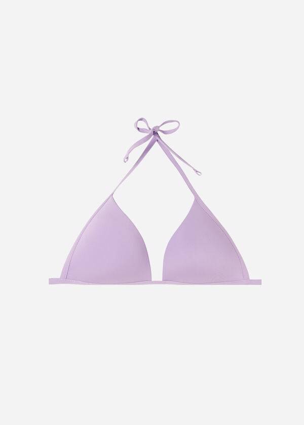 bikini triangular con relleno de indonesia eco rise para mujer color morado de calzedonia