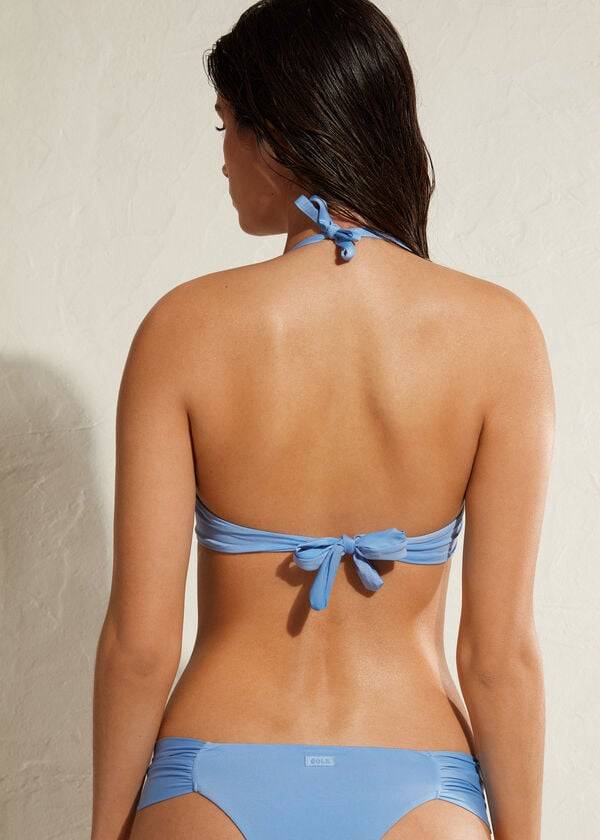 partes de arriba bikini mujer calzedonia triangle indonesia eco strass azul