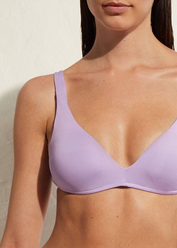 parte de arriba de bikini calzedonia quilted triangle indonesia eco strass mujer morado