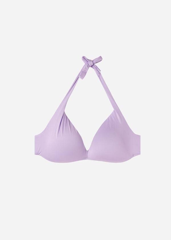 parte de arriba de bikini calzedonia quilted triangle indonesia eco strass mujer morado