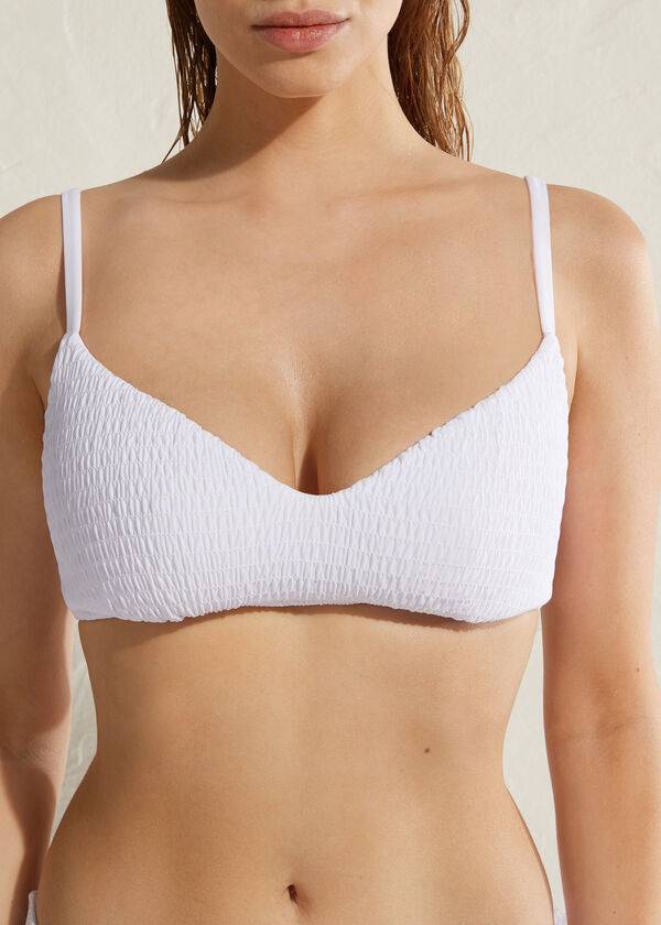bikini triangular acolchado lanzarote de calzedonia para mujer color blanco