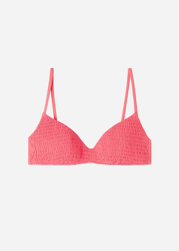 bikini triangular con relleno lanzarote de calzedonia para mujer color rosa