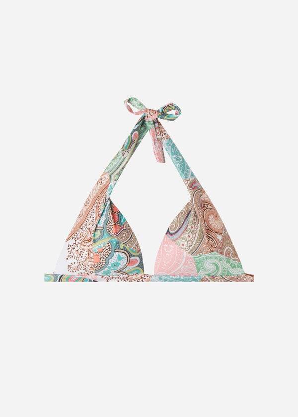 bikini triangular acolchado saint tropez de calzedonia para mujer multicolor