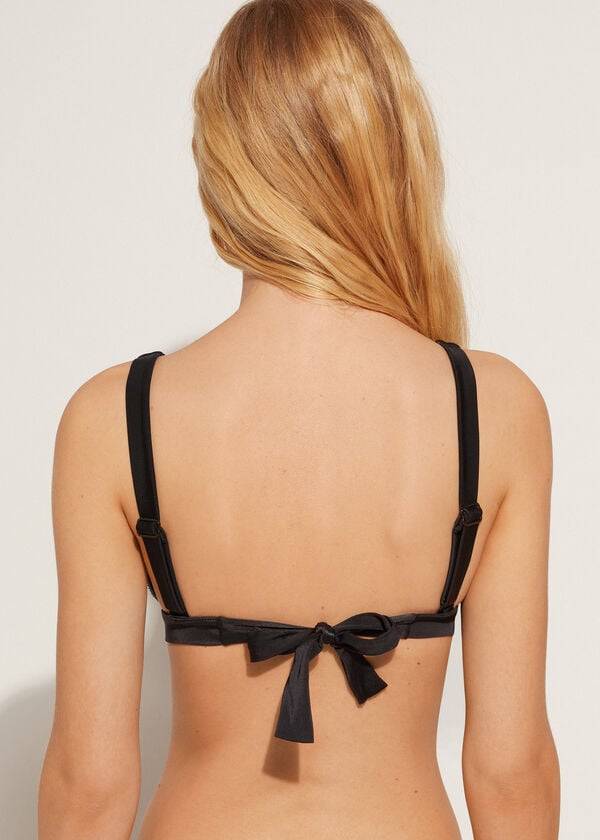 bikini triangular acolchado shanghai de calzedonia para mujer color negro