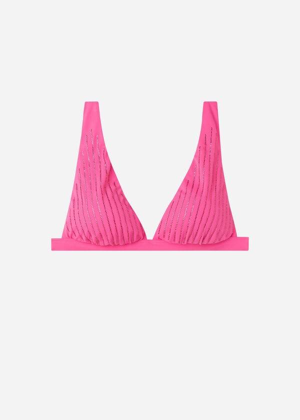 bikini triangular acolchado rosa de calzedonia shanghai para mujer