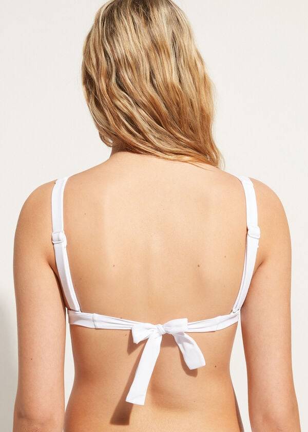 bikini triangular acolchado shanghai de calzedonia para mujer color blanco