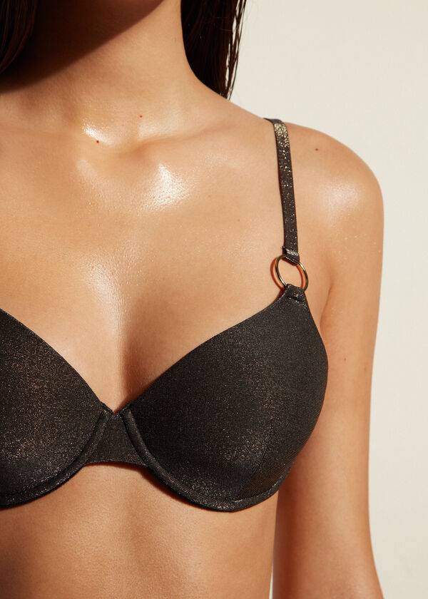 calzedonia push up hollywood - bikini para mujer color negro