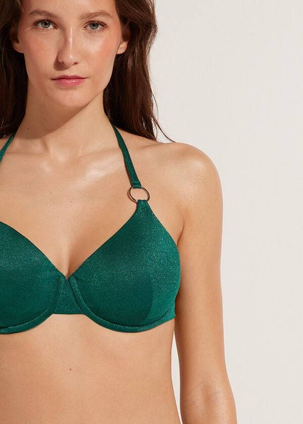 bikini push up hollywood de calzedonia para mujer color verde
